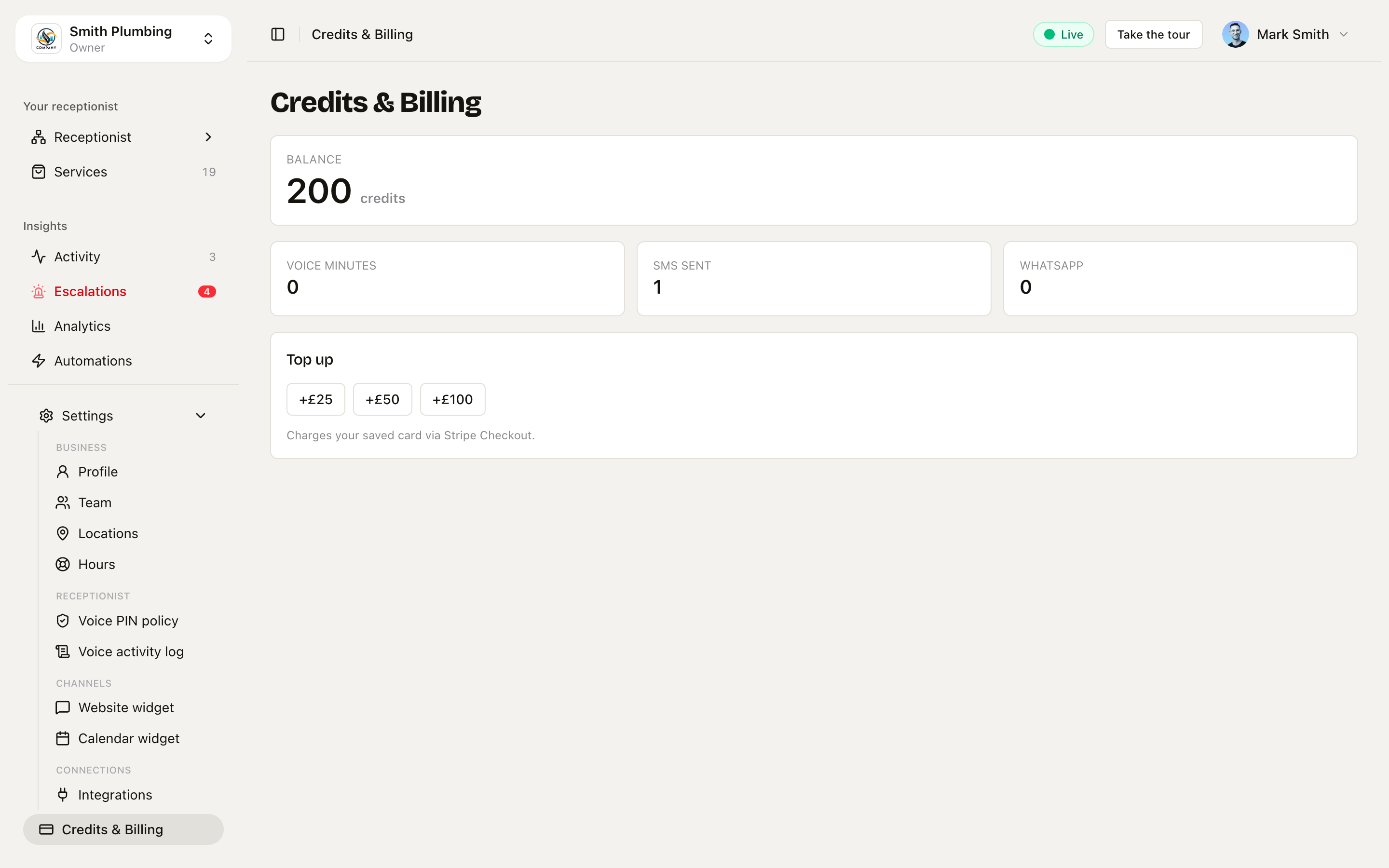 Credits & Billing